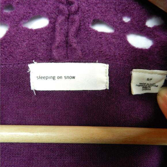 Sleeping On Snow Felted Wool Cardigan Sz S Jewel Tone Purple Open Front - Picture 3 of 8